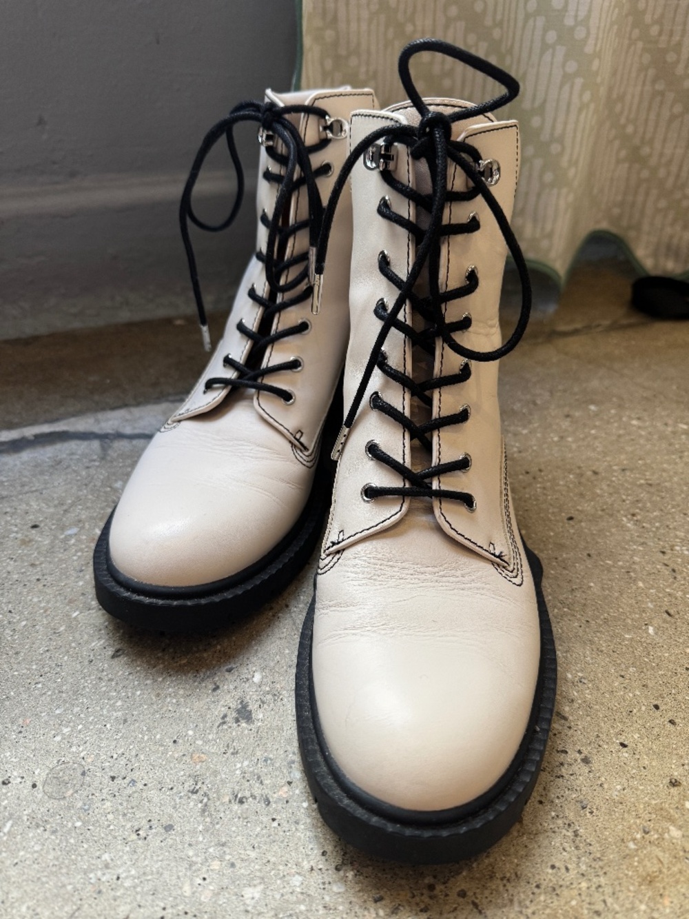 COACH white/cream combat style women's boots size 9.5